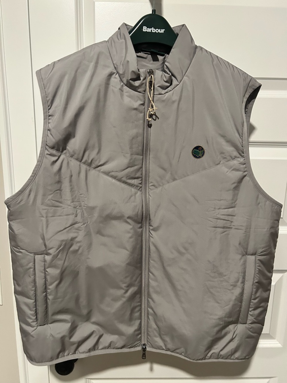 Official Masters Berckman Logo - Men's Grey Puffer Vest - Lightweight Zip Front